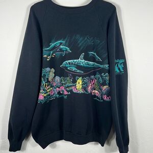 🐠 True Vintage 1992 HABITAT “Complete Wraparound Graphics” Crewneck Sweatshirt